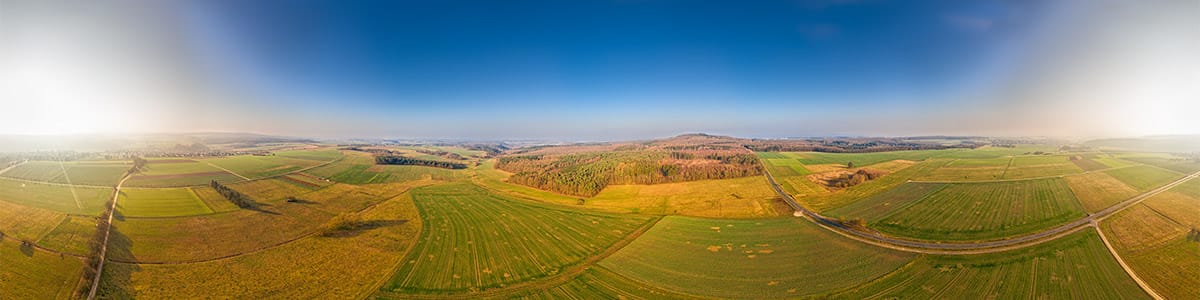 Panorama bei Weidenhausen in 100 Metern Höhe mit der Phantom aufgenommen